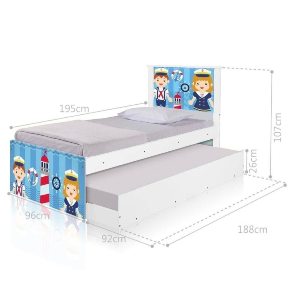 Bicama Juvenil Com Cabeceira Adesivada Marinheiros - 2