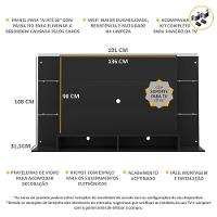 Painel Com Suporte Tv 60" Nairóbi Multimóveis V3071 Preto Preto - 6