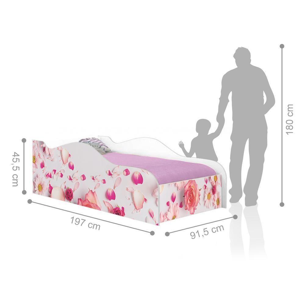 Cama Fun Rosas Solteiro Com Colchão - 3