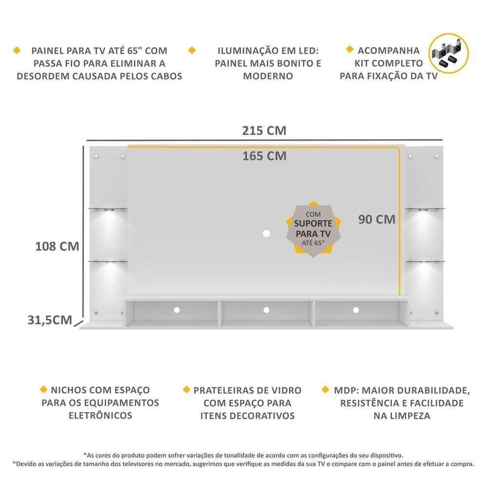 Painel Com Suporte Tv 65´´ e 4 Leds Vegas Premium - 8