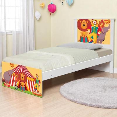 Cama Solteiro Com Cabeceira Adesivada Palhaço Circo