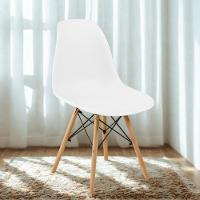 Conjunto 12 Cadeiras Charles Eames Eiffel Wood Base Madeira - Branca - 2