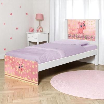 Cama Solteiro Com Cabeceira Barcelona Pig