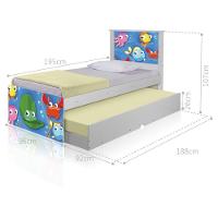 Bicama Juvenil Adesivada Fundo Do Mar Peixinhos Com Colchões - 2