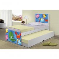 Bicama Juvenil Adesivada Fundo Do Mar Peixinhos Com Colchões - 3