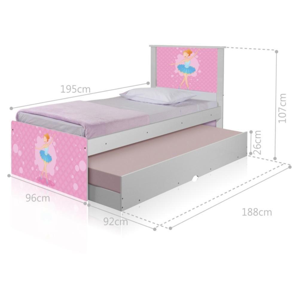 Bicama Juvenil Adesivada Bailarina Clássica Com Colchões - 2