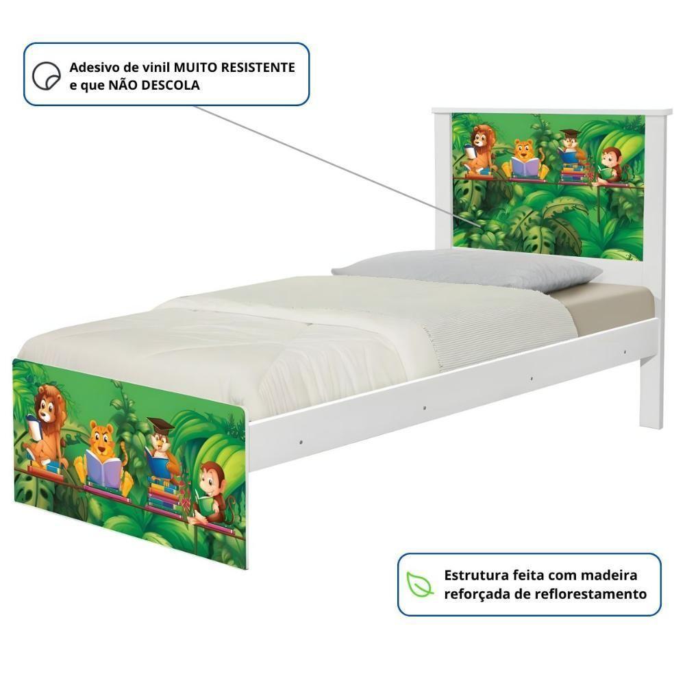 Cama Solteiro Com Cabeceira Adesivada Safari - 3