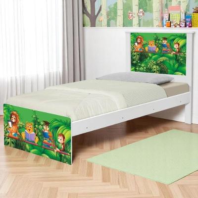 Cama Solteiro Com Cabeceira Adesivada Safari