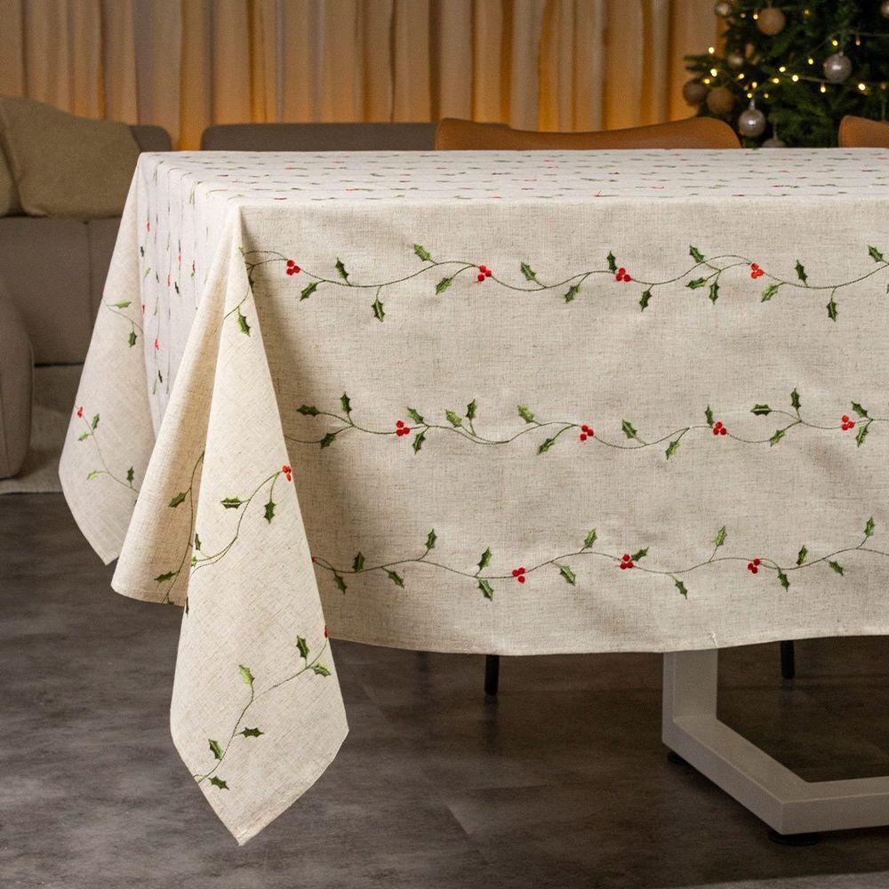 Toalha De Mesa Copa E Cia Unité Azevinho Natural - 8 Lugares Retangular- 180 X 270 Cm - 3