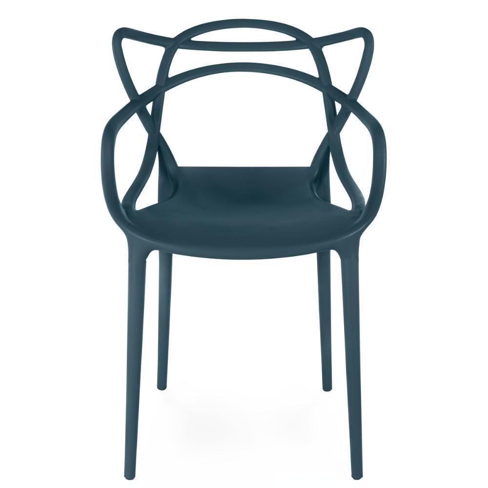 Kit 6 Cadeiras De Jantar Allegra Design Empilhável - Azul Marinho - 4