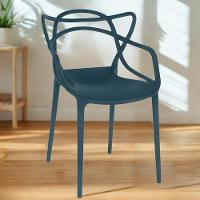 Kit 6 Cadeiras De Jantar Allegra Design Empilhável - Azul Marinho - 2