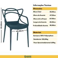 Kit 6 Cadeiras De Jantar Allegra Design Empilhável - Azul Marinho - 8