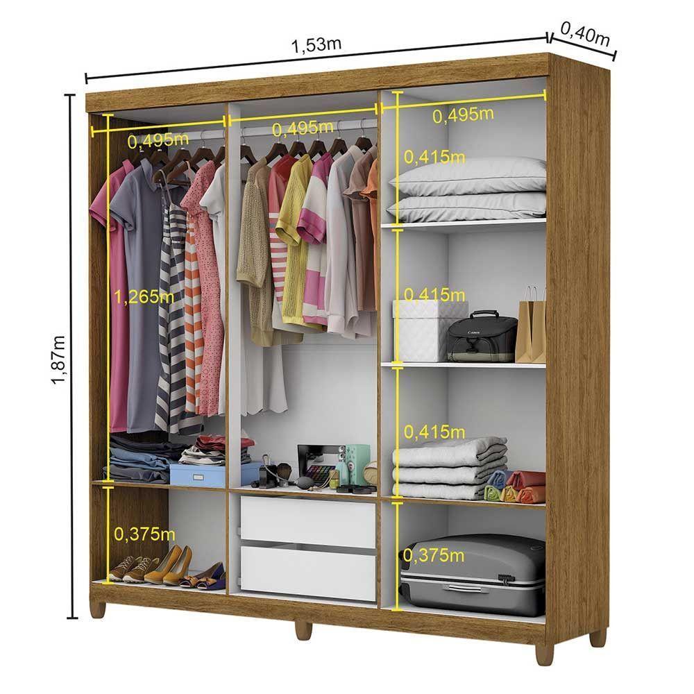 Guarda Roupa R22 6 Portas 2 Gavetas Espelho Carioca Móveis Cinamomo - 5