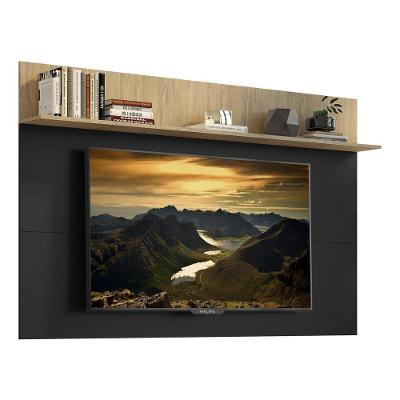 Painel Com Suporte Tv 65" Amsterdã Plus Multimóveis V3364 Preto/Rustic Preto/Rustic