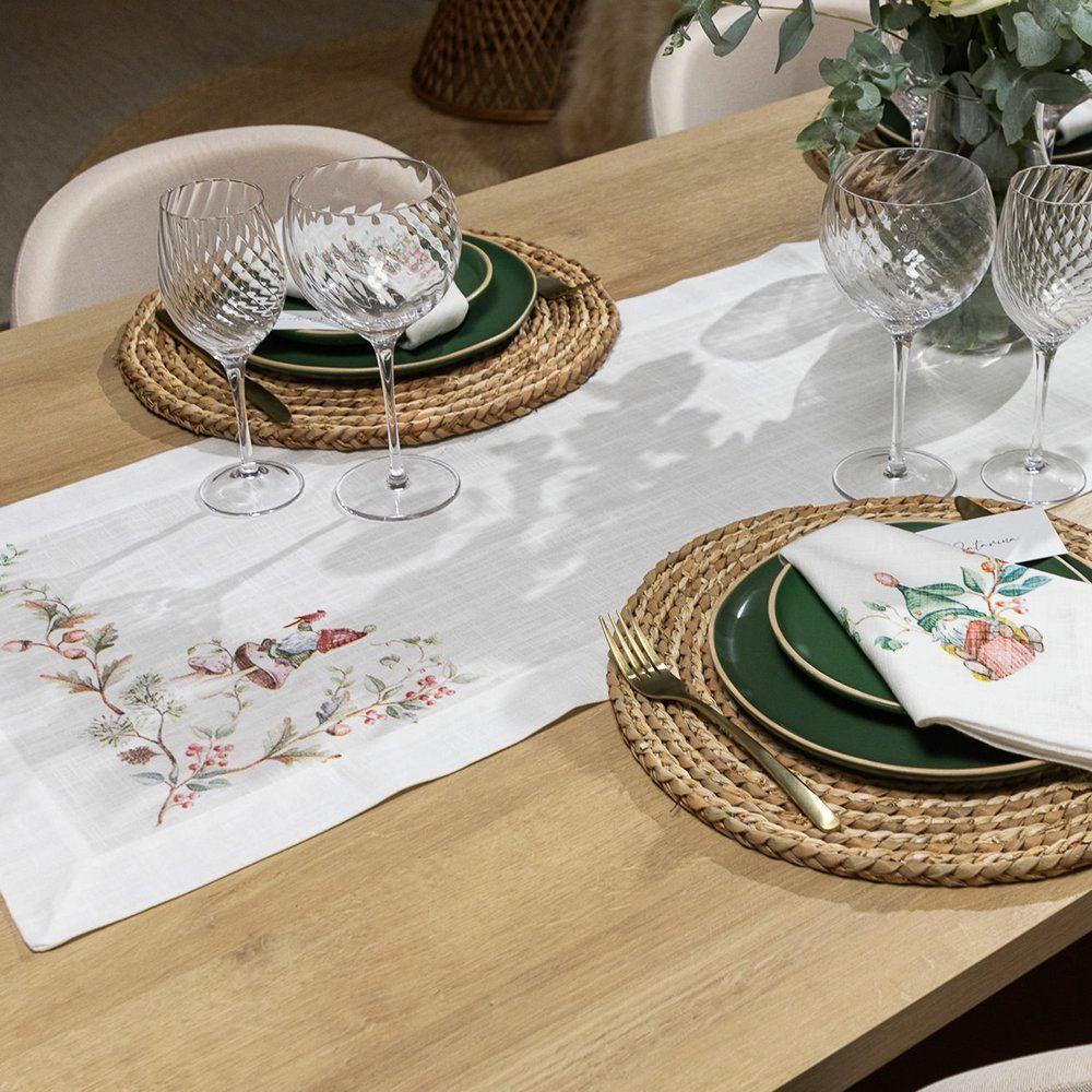 Caminho De Mesa Copa E Cia Gnomos Branco - 2