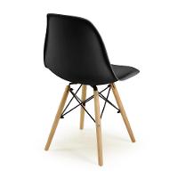 Conjunto 16 Cadeiras Charles Eames Eiffel Wood Base Madeira - Preta