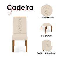 Cadeira Para Mesa De Jantar Yasmin Kit 2 Peças Freijó Linho Neve – Dj Móveis - 5