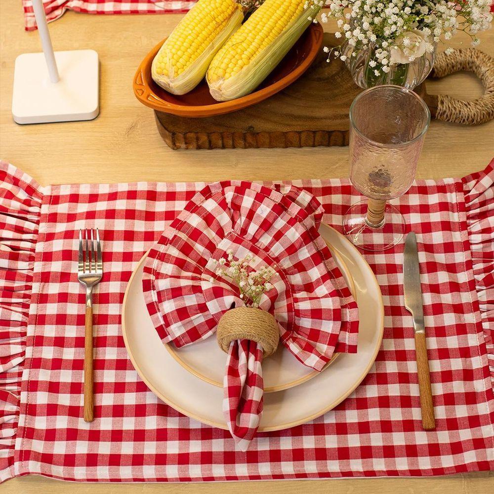 Guardanapo Copa E Cia Avulso Marie Xadrez Vermelho - 2