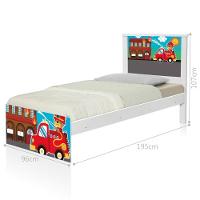 Cama Solteiro Com Cabeceira Adesivada Bombeiro - 2