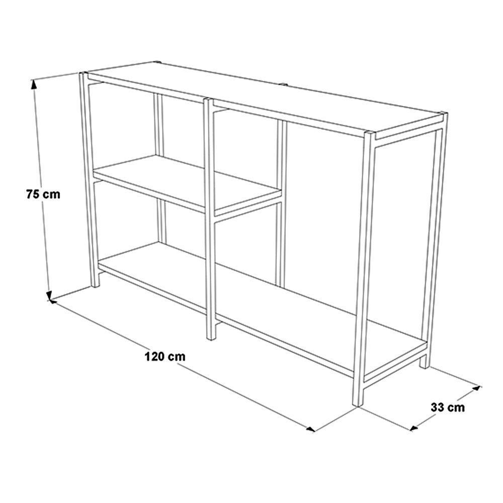 Aparador Industrial Artesania Preto E Imbuia 120cm - 2