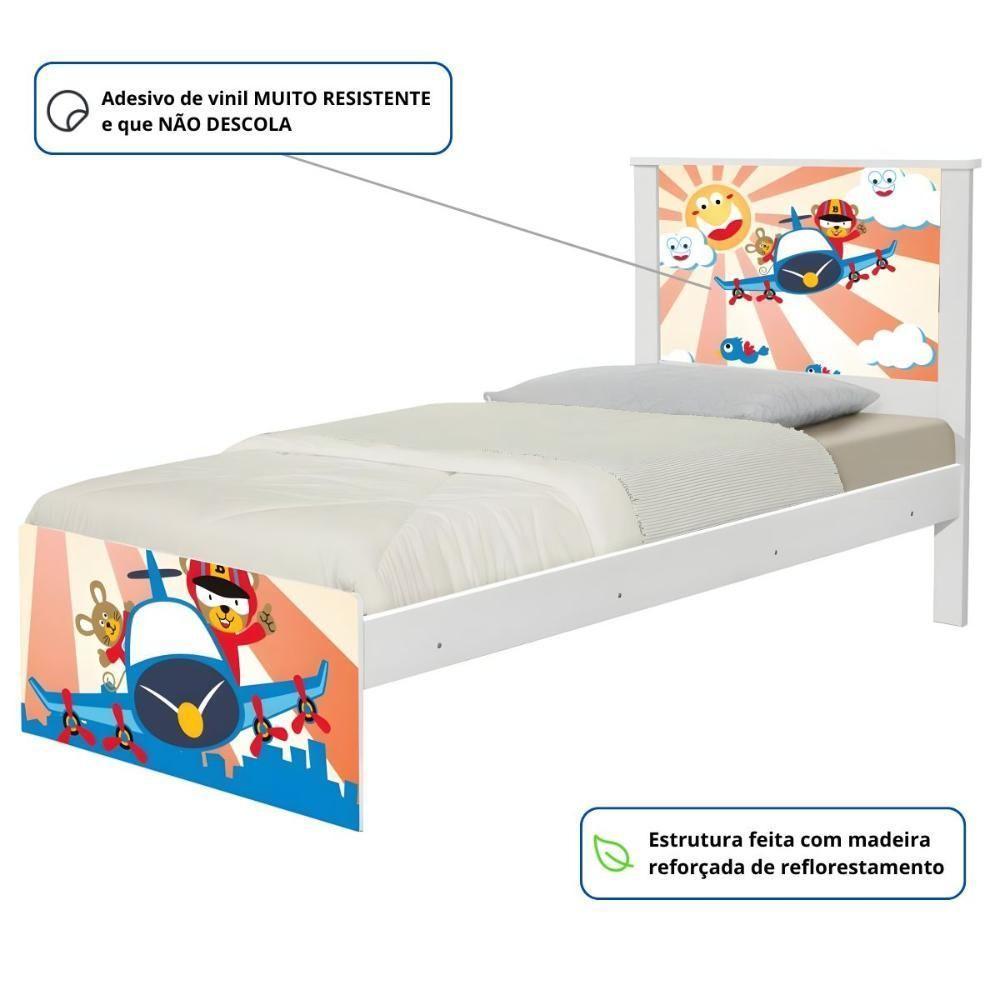 Cama Solteiro Com Cabeceira Adesivada Patrulha Ursinhos - 4
