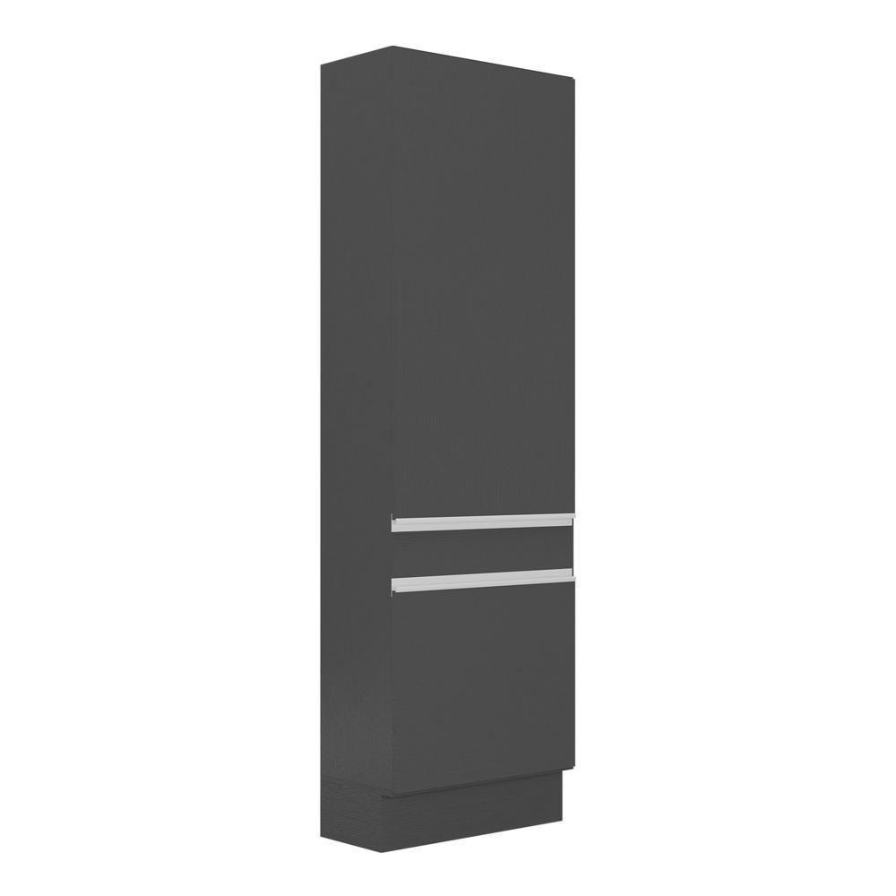 Paneleiro 2 Portas 62cm Com Rodapé Veneza Multimóveis V2121 Preto/branco Preto/branco - 1