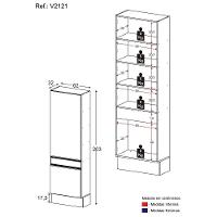 Paneleiro 2 Portas 62cm Com Rodapé Veneza Multimóveis V2121 Preto/branco Preto/branco - 5