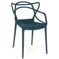 Kit 4 Cadeiras De Jantar Allegra Design Empilhável - Azul Marinho - 3