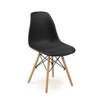 Conjunto 18 Cadeiras Charles Eames Eiffel Wood Base Madeira - Preta - 3