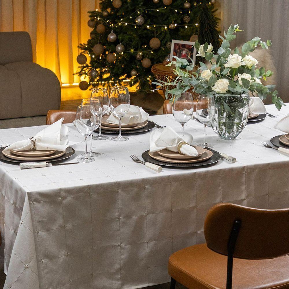 Toalha De Mesa Copa E Cia Unité Sirius Branco - 8 Lugares Quadrada 220 X 220 Cm - 2