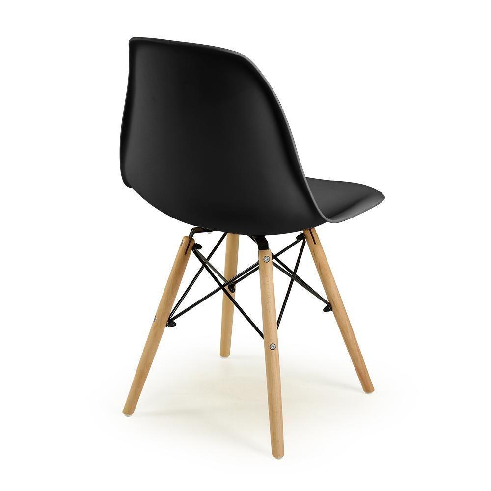 Conjunto 14 Cadeiras Charles Eames Eiffel Wood Base Madeira - Preta - 4