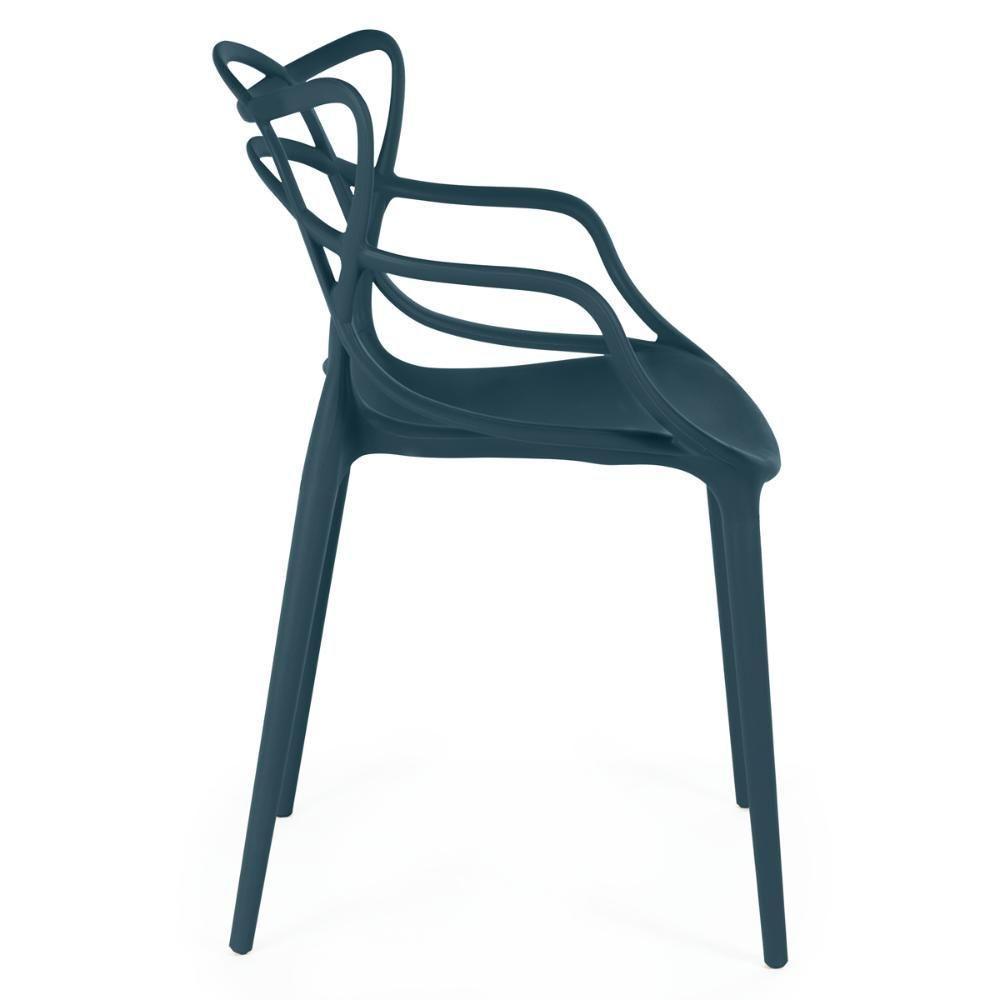 Kit 8 Cadeiras De Jantar Allegra Design Empilhável - Azul Marinho - 5