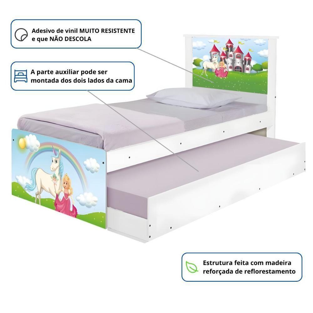 Bicama Juvenil Com Cabeceira Adesivada Princesa Encantada - 3