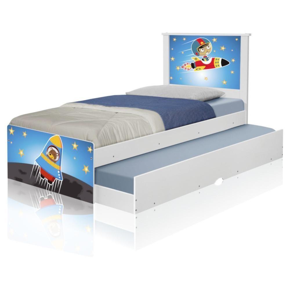 Bicama Juvenil Adesivada Astronauta Com Colchões - 1