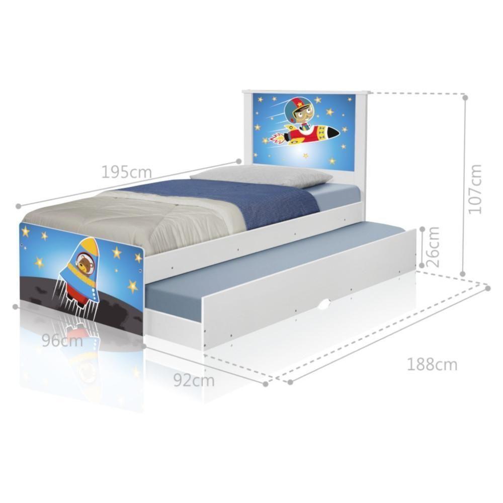 Bicama Juvenil Adesivada Astronauta Com Colchões - 2