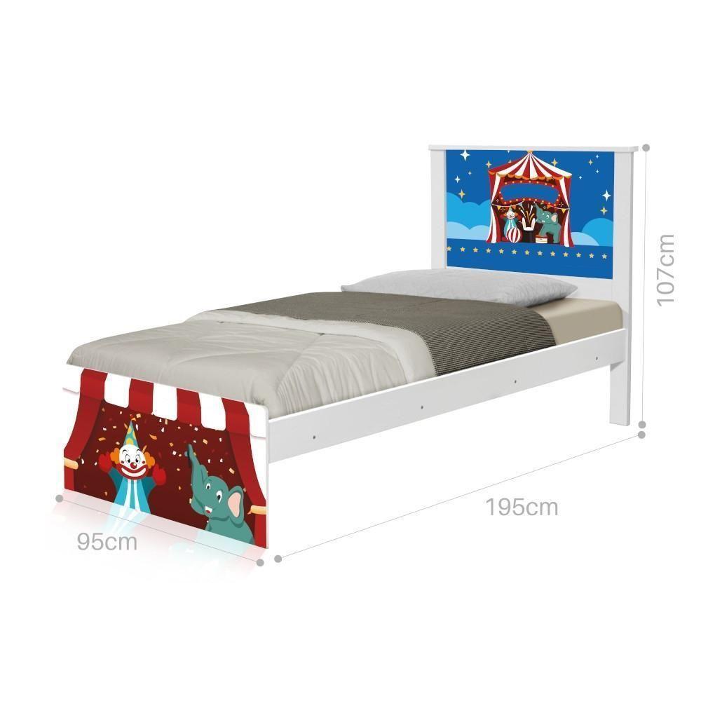 Cama Solteiro Adesivada Circo Com Colchão - 2