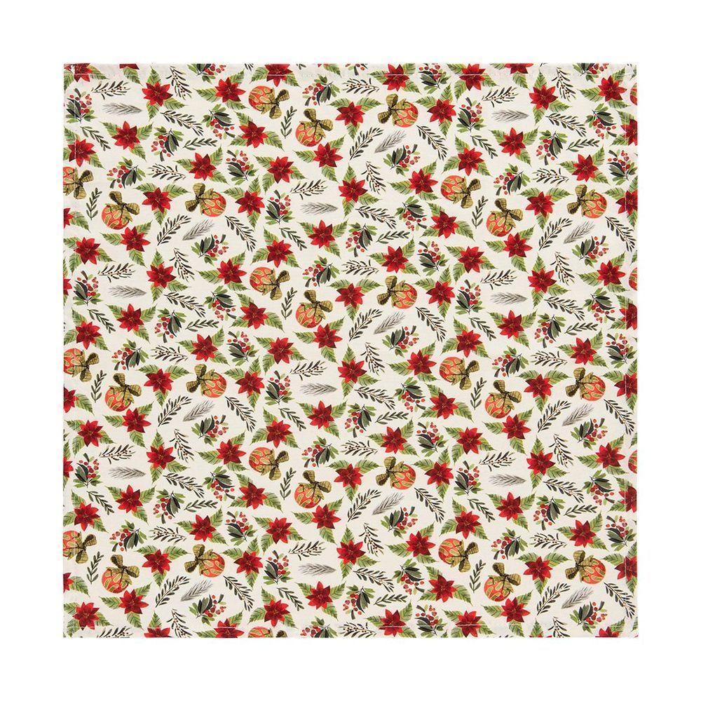 Guardanapo Copa E Cia 4 Peças Home 45x45cm Natal Flor De Natal - 5