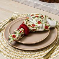 Guardanapo Copa E Cia 4 Peças Home 45x45cm Natal Flor De Natal - 2