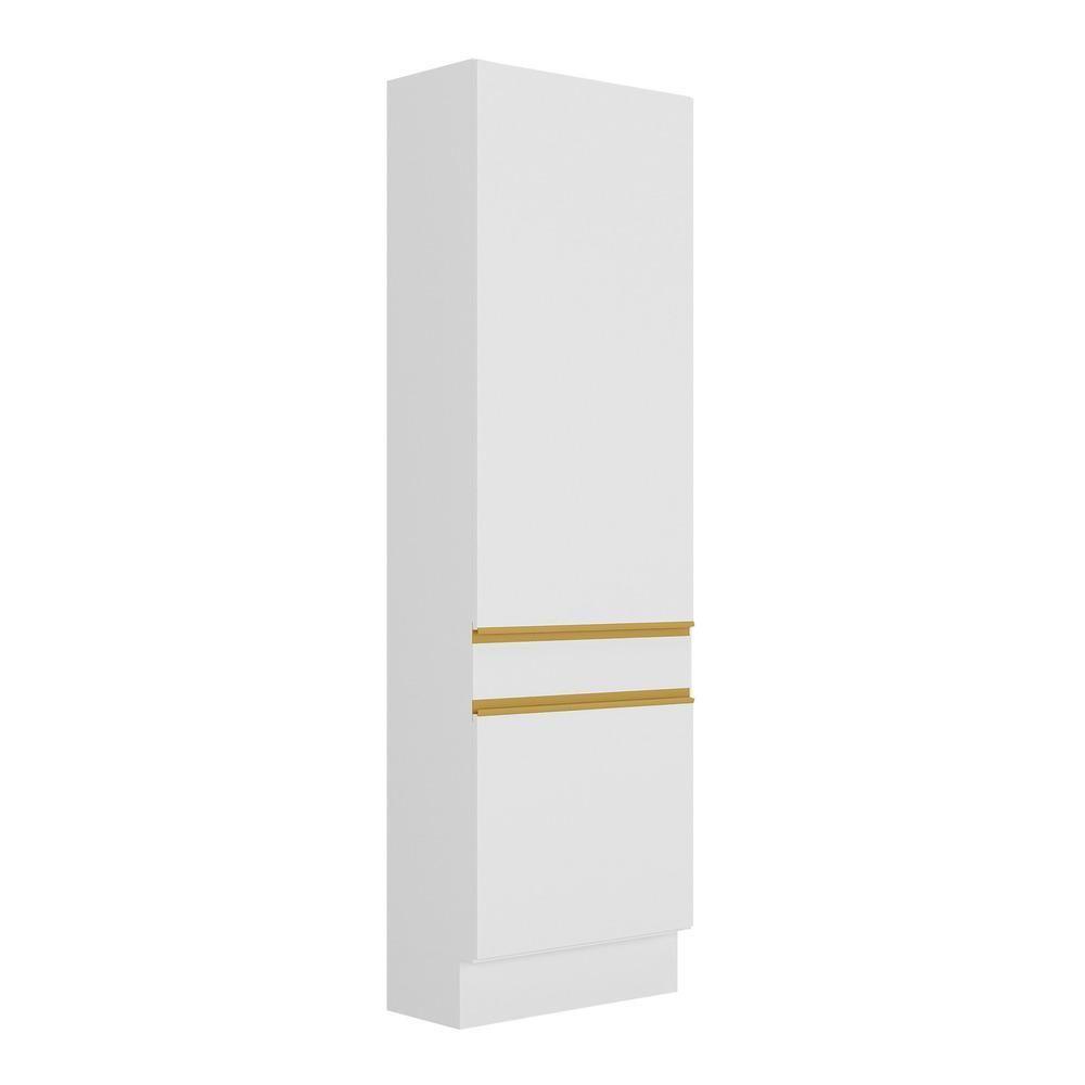 Paneleiro 2 Portas 62cm Com Rodapé Veneza Multimóveis V2121 Branco/dourado Branco/dourado - 1