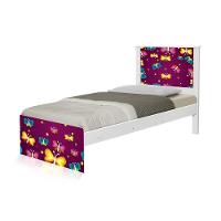 Cama Solteiro Adesivada Borboletas Com Colchão - 1