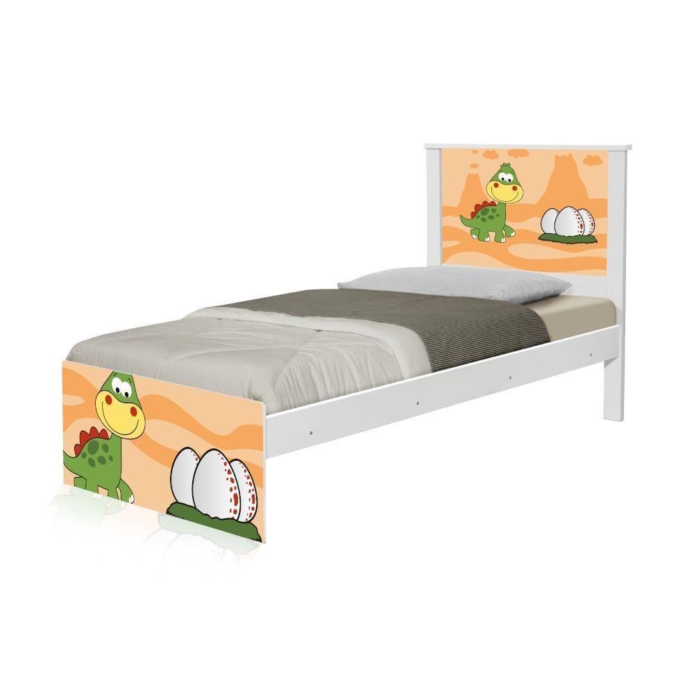 Cama Solteiro Adesivada Dinossauro Baby Com Colchão - 1