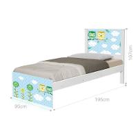 Cama Solteiro Adesivada Corujinhas Com Colchão - 2
