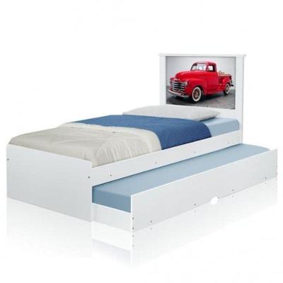 Cama Bibox Solteiro Carro Classic Red Com Colchões