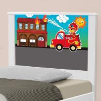 Cama Solteiro Adesivada Bombeiro Com Colchão