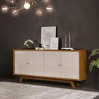 Aparador Para Sala Buffet Brise Freijó Off White – Dj Móveis - 4