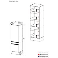 Paneleiro 2 Portas 62cm Com Rodapé Veneza Multimóveis V2119 Branco/dourado Branco/dourado - 4