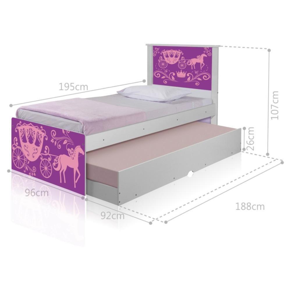 Bicama Juvenil Adesivada Carruagem Princesa Com Colchões - 2