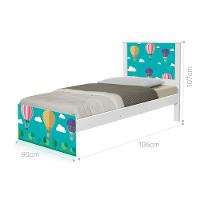 Cama Solteiro Adesivada Balão No Céu Com Colchão - 2
