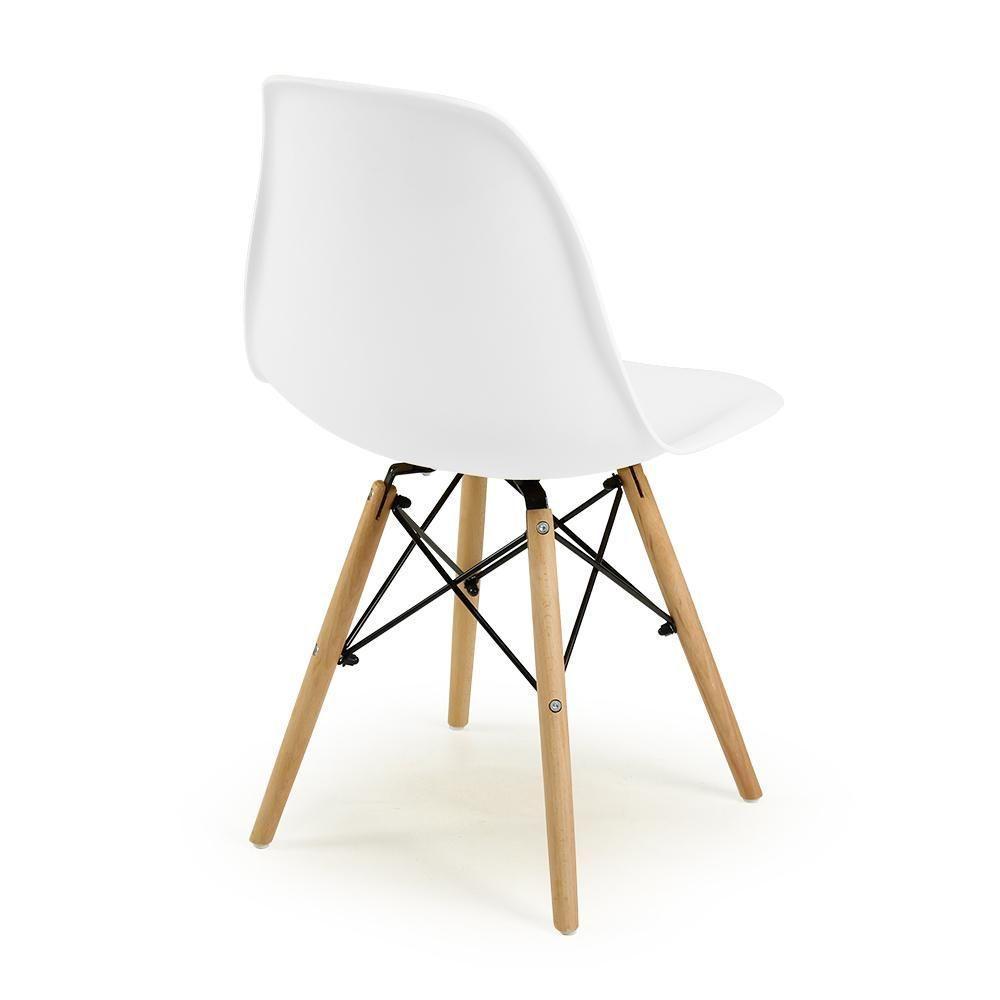 Conjunto 20 Cadeiras Charles Eames Eiffel Wood Base Madeira - Branca - 4