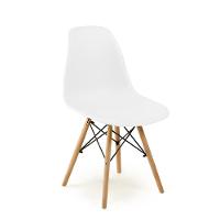 Conjunto 20 Cadeiras Charles Eames Eiffel Wood Base Madeira - Branca - 3